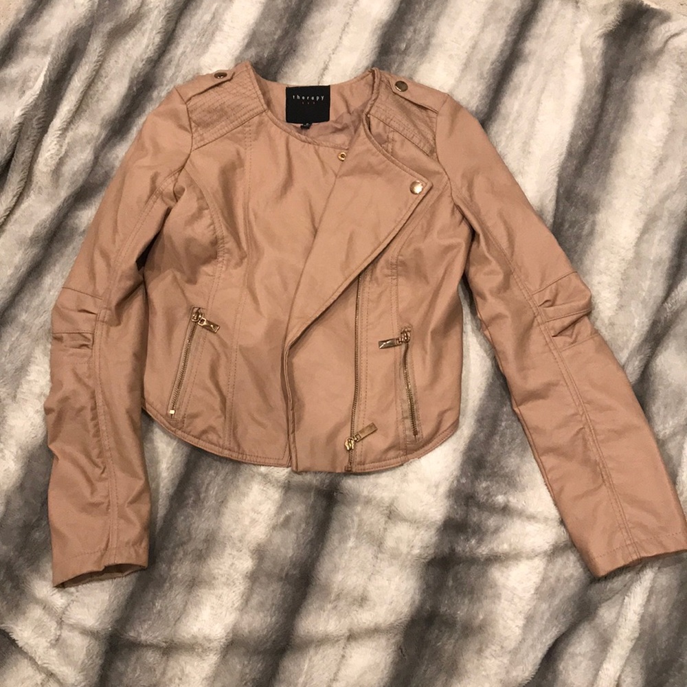 Therapy faux leather jacket medium